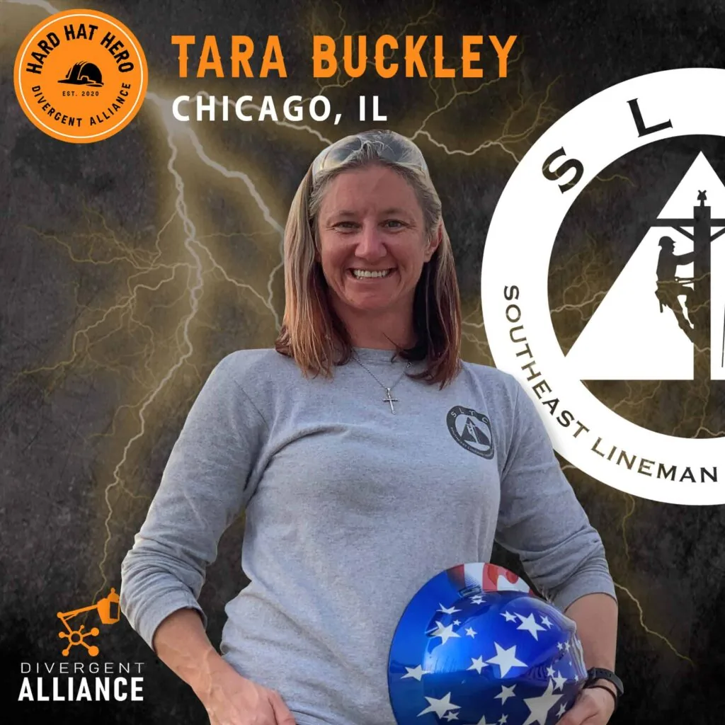 Tara Buckley, Hard Hat Hero from Chicago, recognized by Divergent Alliance.